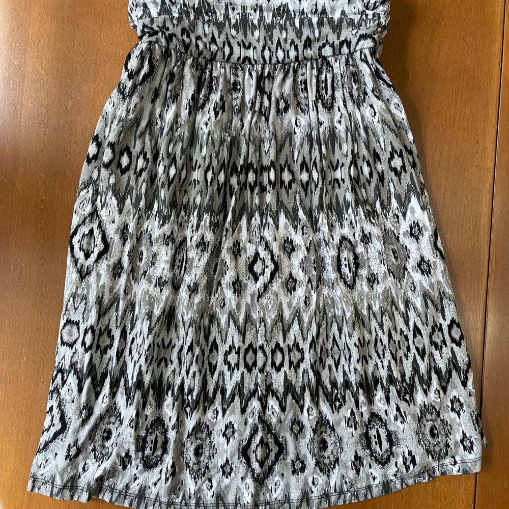Lane Bryant Black and White Smocked Midi Skirt